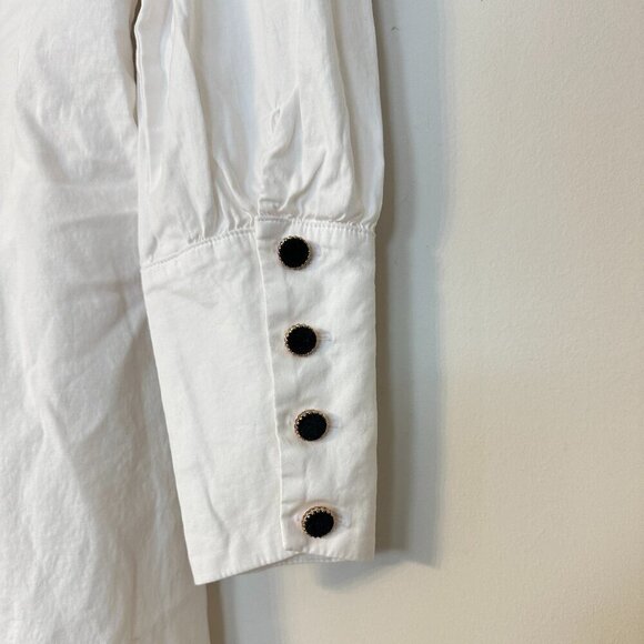 REFORMATION Lovisa Long Sleeve Stretch Organic Cotton Minidress White Size US 2 - Picture 7 of 8